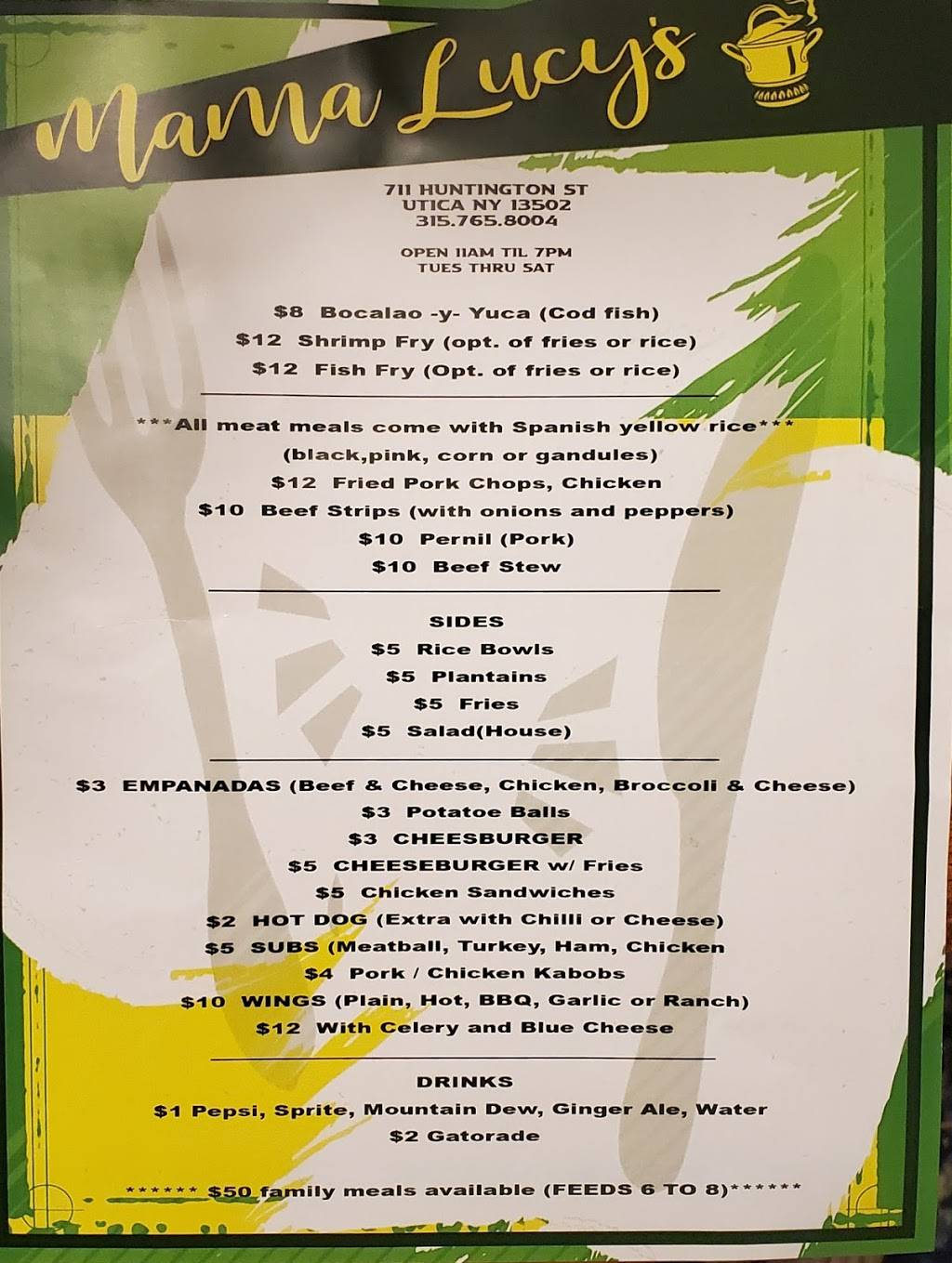 Mama Lucys | restaurant | 711 Huntington St, Utica, NY 13502, USA | 3157658004 OR +1 315-765-8004
