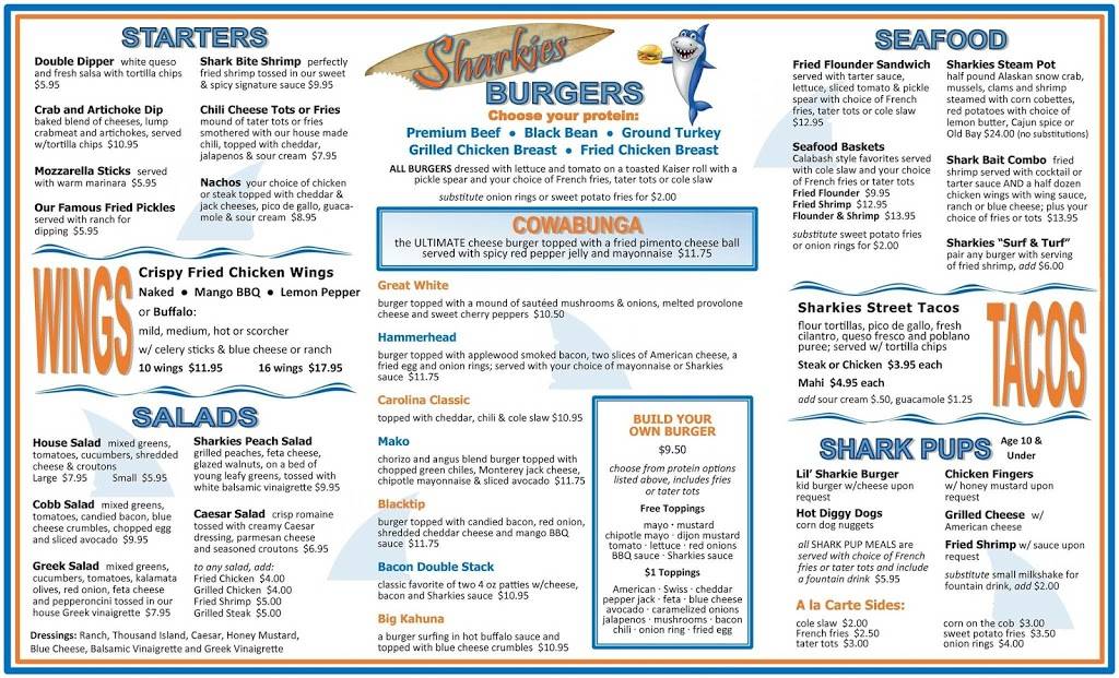 Sharkies Burgers & Brews | restaurant | 300 N Lake Park Blvd, Carolina Beach, NC 28428, USA | 9107071169 OR +1 910-707-1169