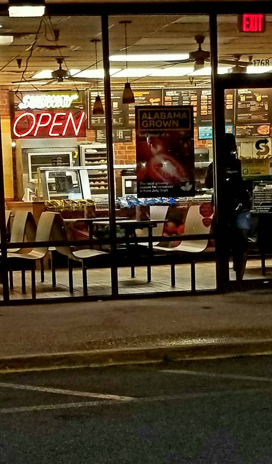 Subway Restaurants | restaurant | 1768 Carter Hill Rd, Montgomery, AL 36106, USA | 3342637875 OR +1 334-263-7875