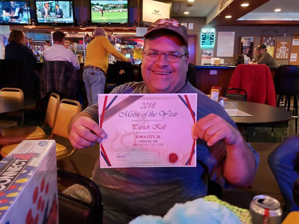 Iowa City Moose Lodge and Family Center | restaurant | SE, 3151 US-6, Iowa City, IA 52240, USA | 3193566921 OR +1 319-356-6921