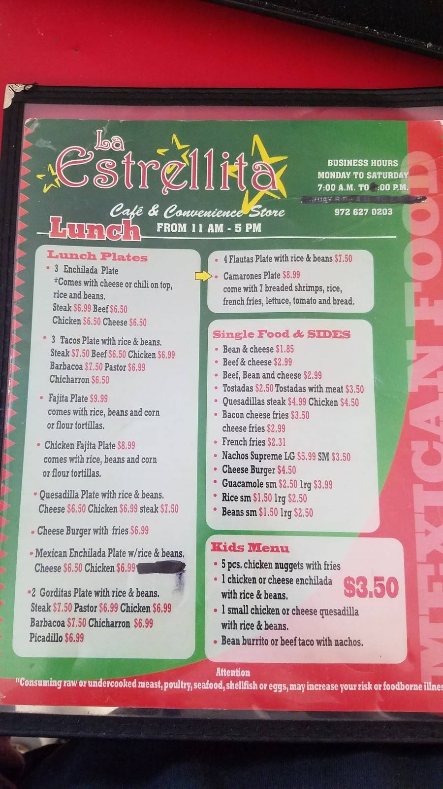 La Estrellita | restaurant | 103 Main St, Avalon, TX 76623, USA | 9726270203 OR +1 972-627-0203