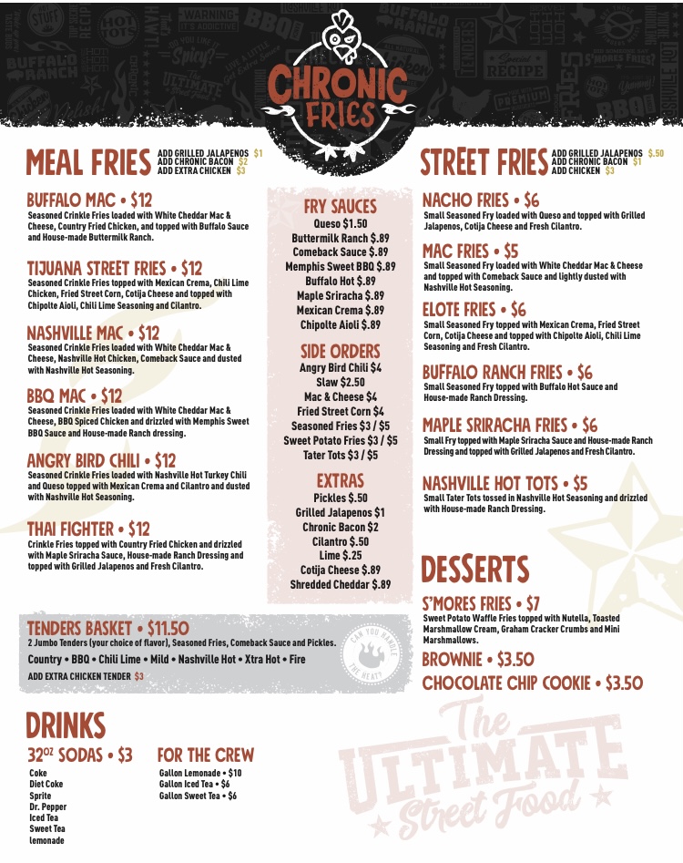 Chronic Fries | restaurant | 21788 Katy Fwy Suite 500, Katy, TX 77449, USA | 3463882901 OR +1 346-388-2901