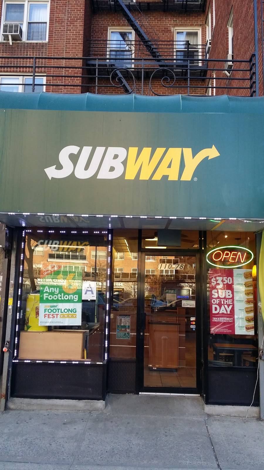 Subway Restaurants | restaurant | 11078 Queens Blvd, Forest Hills, NY 11375, USA | 7182611688 OR +1 718-261-1688