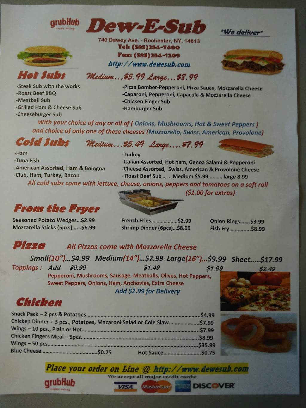 Dew E Sub | restaurant | 740 Dewey Ave, Rochester, NY 14616, USA | 5852541209 OR +1 585-254-1209