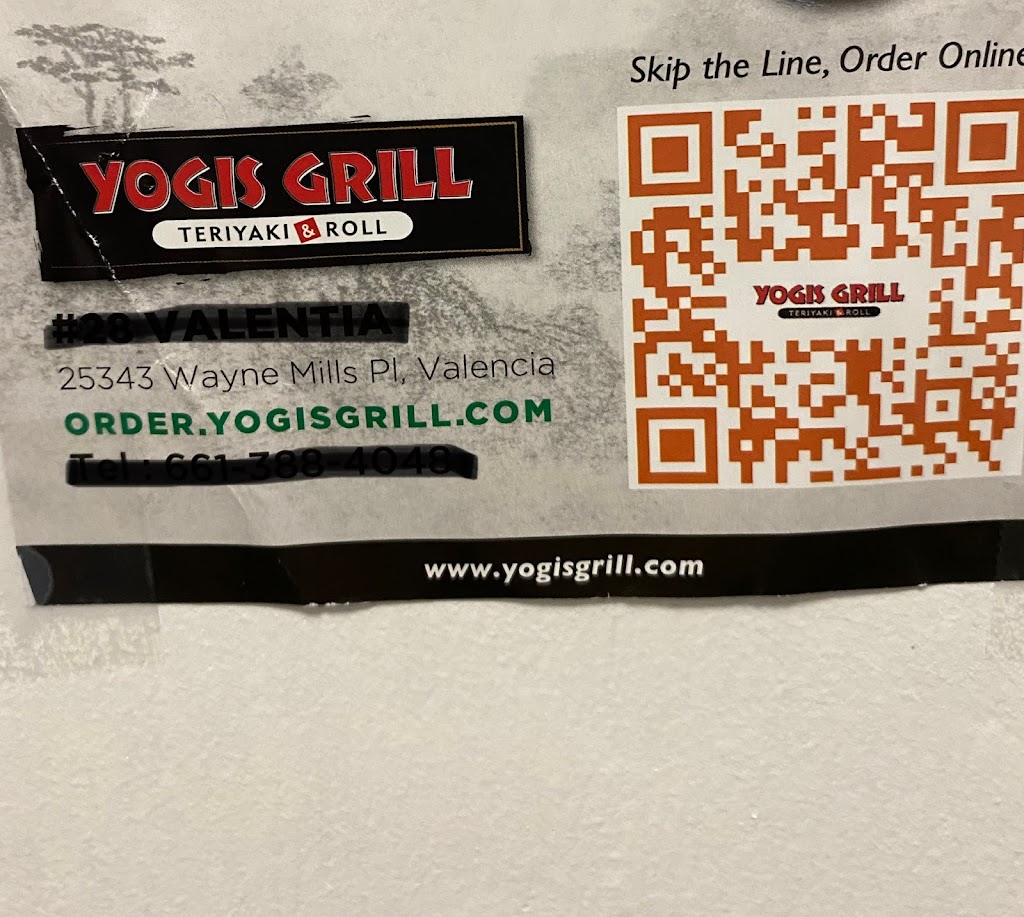 Yogis Grill Teriyaki & Roll | restaurant | 25343 Wayne Mills Pl, Valencia, CA 91355, USA | 6613884048 OR +1 661-388-4048