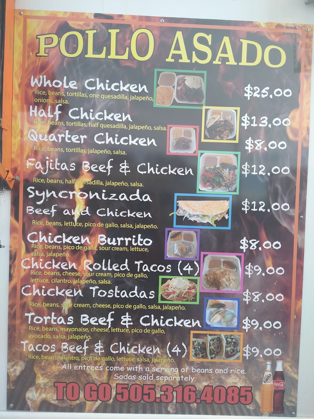 Pollo Asado | restaurant | 3010 Cerrillos Rd, Santa Fe, NM 87507, USA | 5053164085 OR +1 505-316-4085