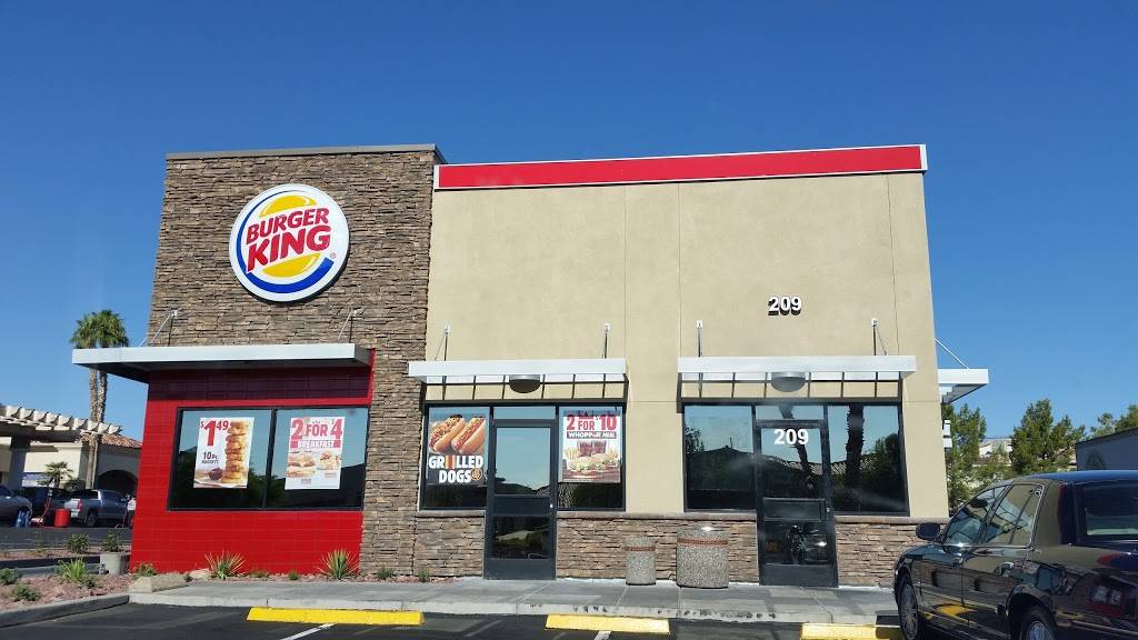 Burger King | restaurant | 209 N Pecos Rd, Henderson, NV 89074, USA | 7023618723 OR +1 702-361-8723
