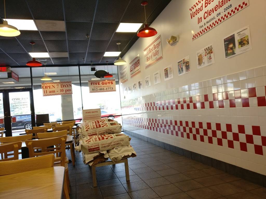 Five Guys | meal takeaway | 5402 E Indiana St, Evansville, IN 47715, USA | 8124011773 OR +1 812-401-1773