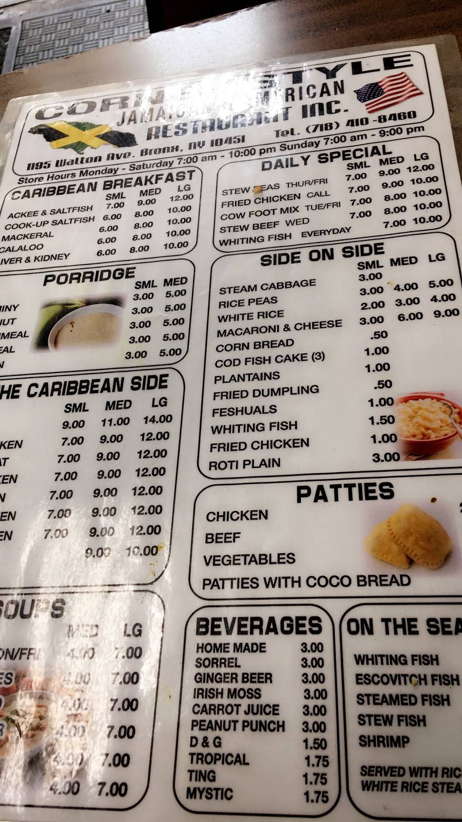 Corner Style | restaurant | 1195 Walton Ave, Bronx, NY 10452, USA | 7184108460 OR +1 718-410-8460