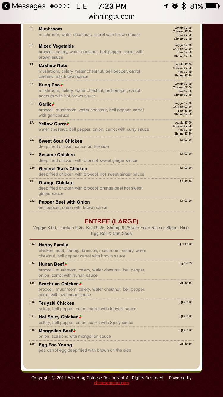 Win Hing | restaurant | 5017 Teasley Ln #163, Denton, TX 76210, USA | 9403820658 OR +1 940-382-0658