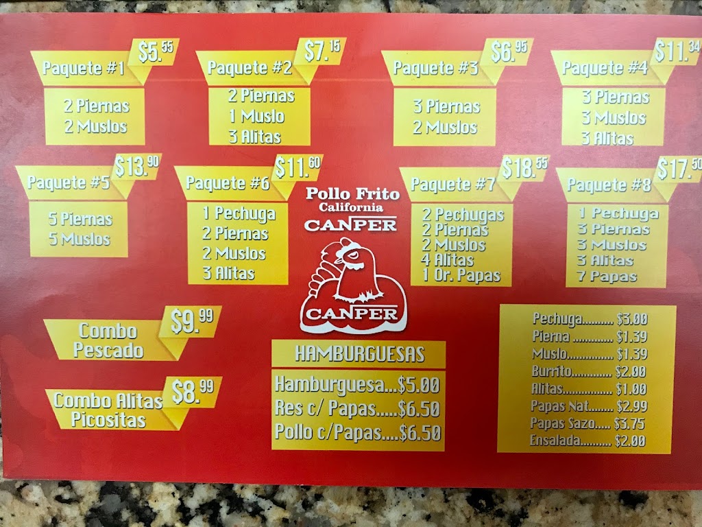 Pollo Frito Canper | restaurant | 3010 N Raul Longoria Rd, San Juan, TX 78589, USA | 9562743035 OR +1 956-274-3035