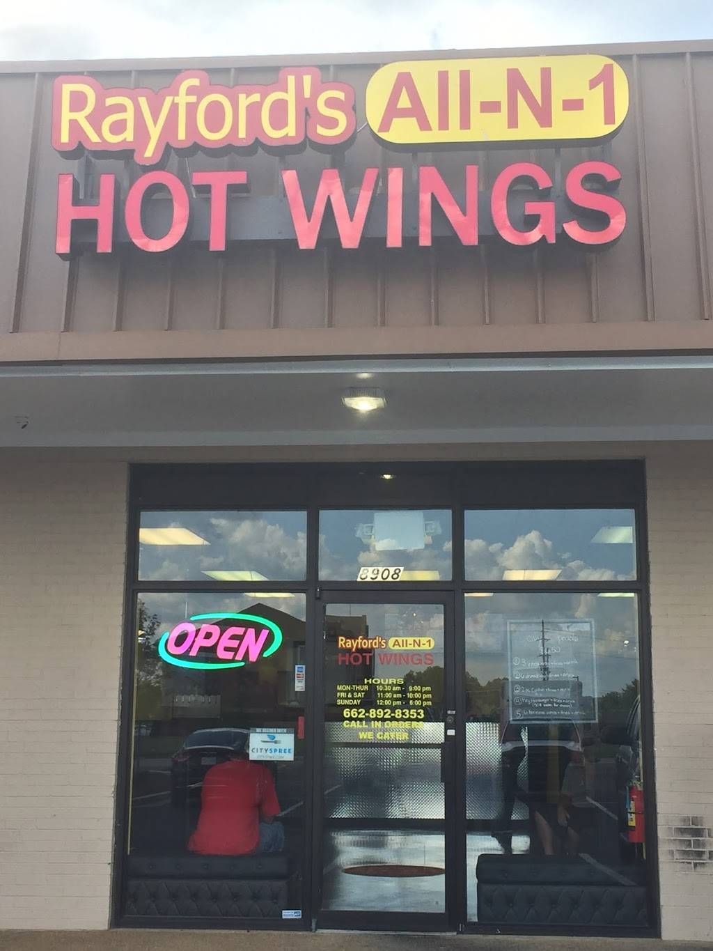 Rayfords All-N-1 Hot Wings | restaurant | 8908 Mid S Dr, Olive Branch, MS 38654, USA | 6628928353 OR +1 662-892-8353