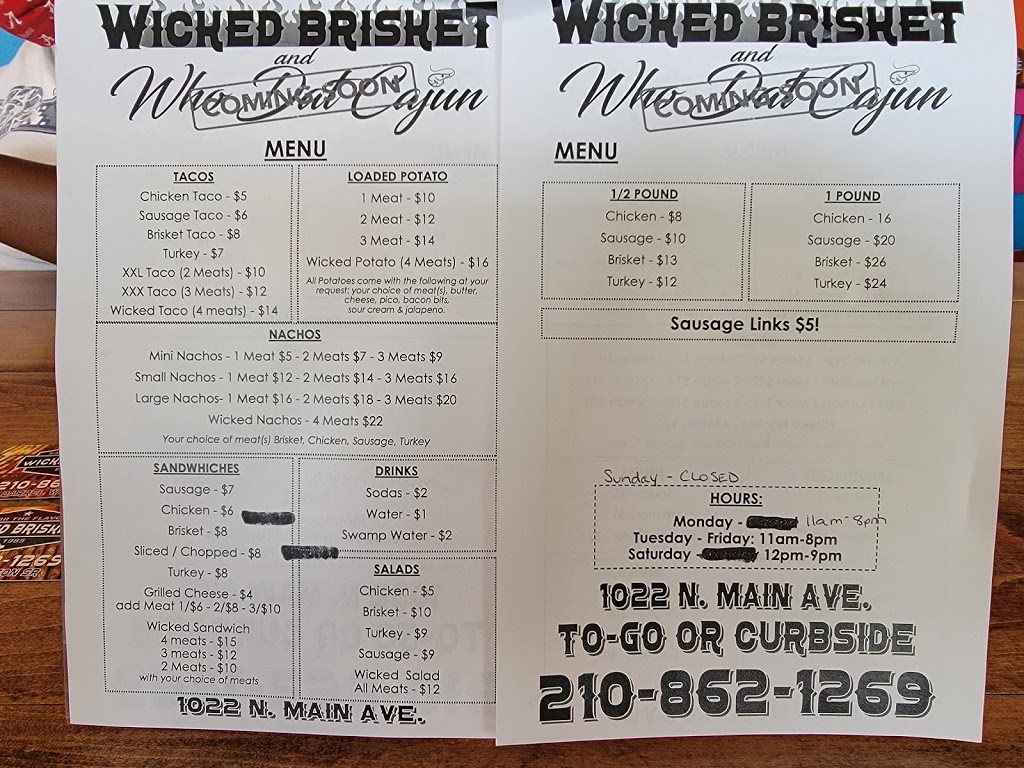 Wicked Brisket BBQ | restaurant | 1022 N Main Ave, San Antonio, TX 78212, USA | 2108621269 OR +1 210-862-1269