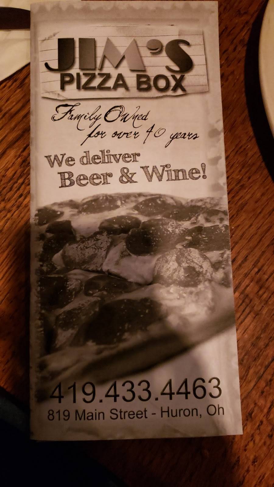 Jims Pizza Box | restaurant | 819 Main St, Huron, OH 44839, USA | 4194334463 OR +1 419-433-4463
