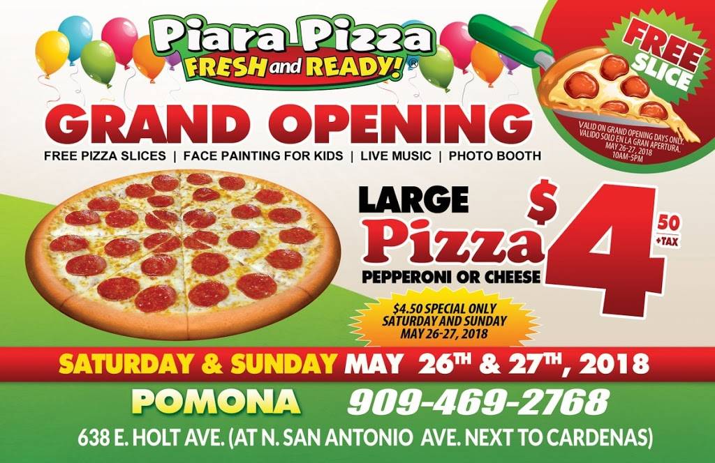 Piara Pizza | meal takeaway | 638 E Holt Ave, Pomona, CA 91767, USA | 9094692768 OR +1 909-469-2768