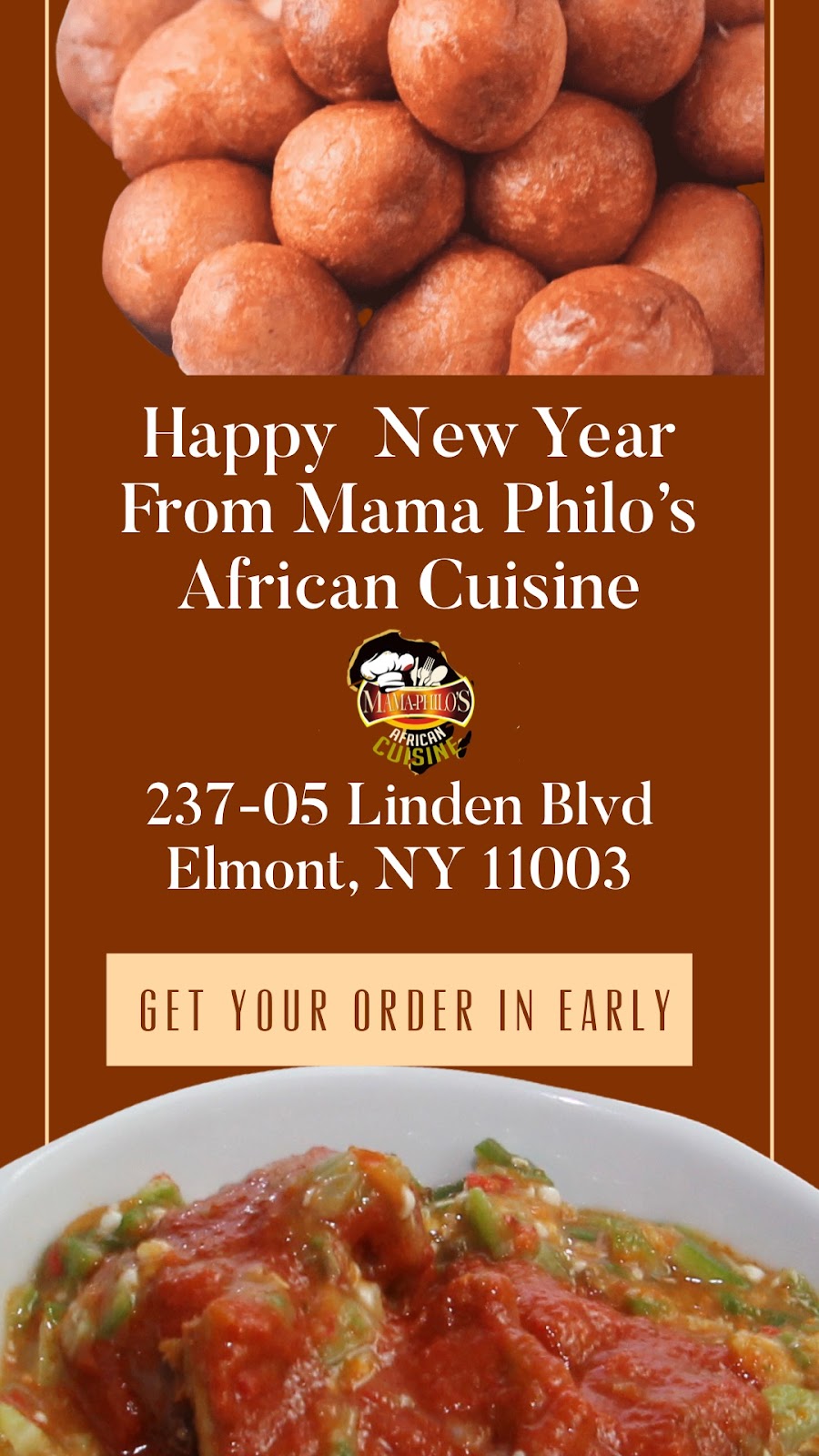 Mama Philo’s African Cuisine | restaurant | 237-05 Linden Blvd, Elmont, NY 11003, USA | 5164009743 OR +1 516-400-9743