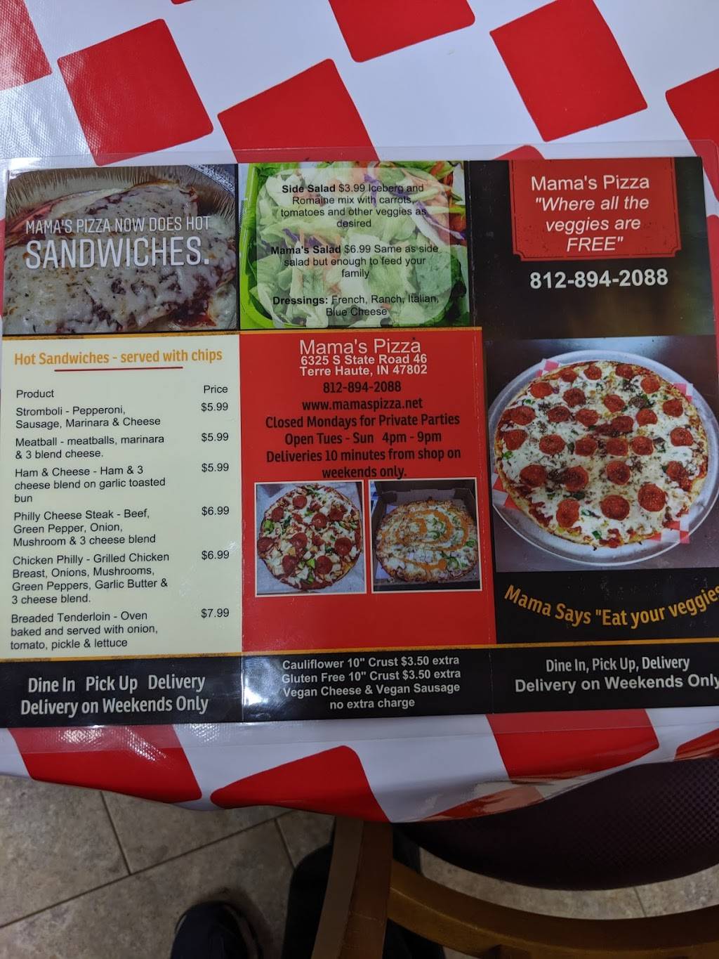 Mamas Pizza | restaurant | 6325 S, State Rd 46, Terre Haute, IN 47802, USA | 8128942088 OR +1 812-894-2088