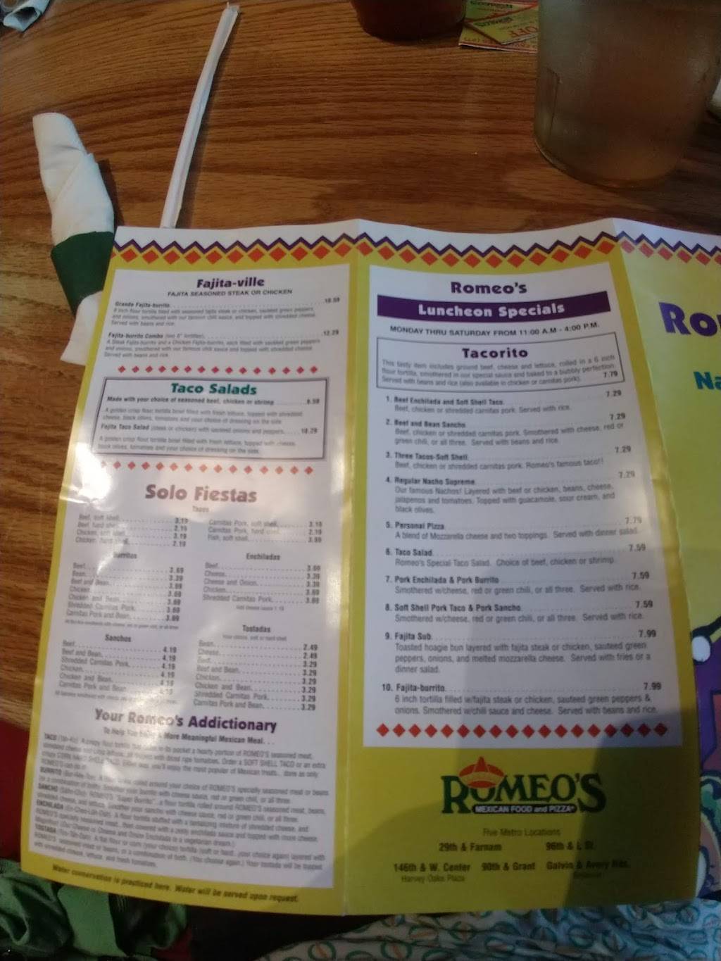 Romeos Mexican Food & Pizza | restaurant | 2395 N 90th St, Omaha, NE 68134, USA | 4023918870 OR +1 402-391-8870