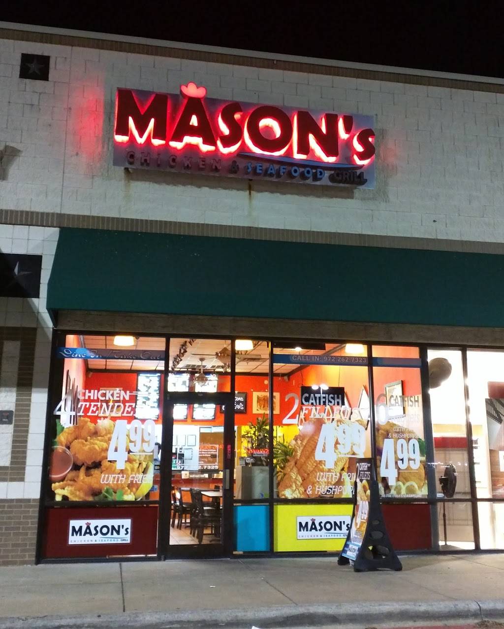 Masons Chicken & Seafood Grill | restaurant | 3950 S Carrier Pkwy, Grand Prairie, TX 75052, USA | 9722627323 OR +1 972-262-7323