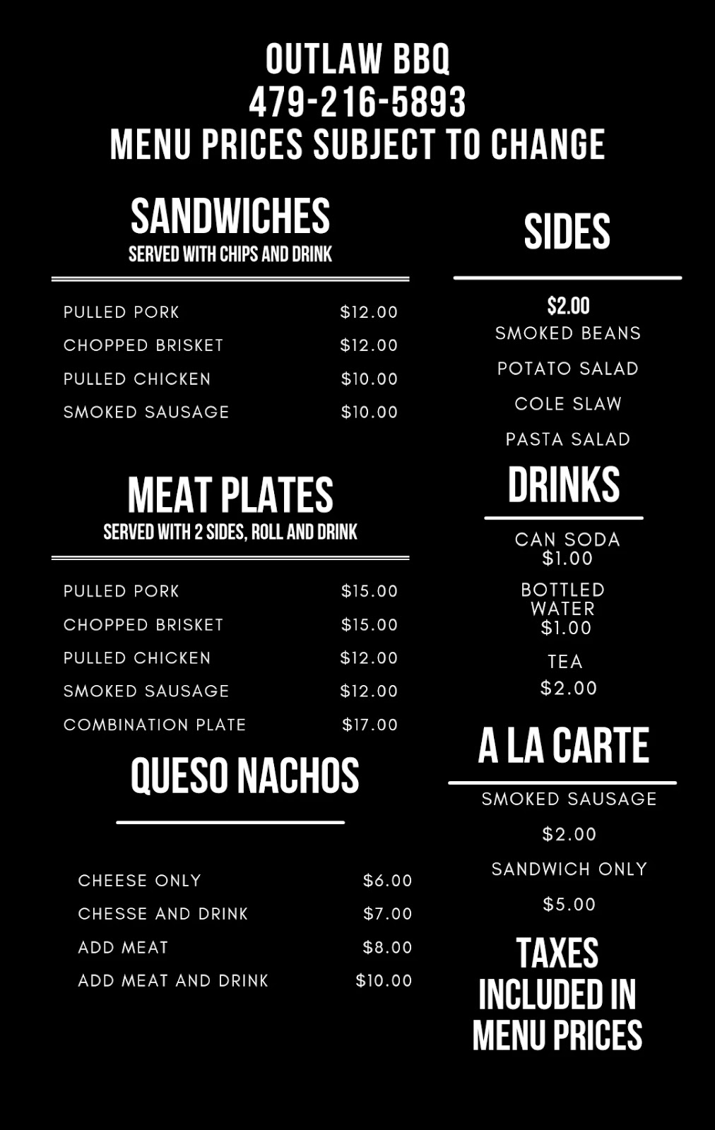 Outlaw BBQ | restaurant | 880 E Collin Raye Dr, De Queen, AR 71832, USA | 4792165893 OR +1 479-216-5893