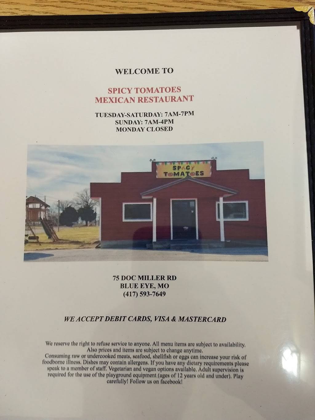 Spicy tomatoes Mexican Restaurant | restaurant | 75 13-360, Blue Eye, MO 65611, USA | 4175274726 OR +1 417-527-4726
