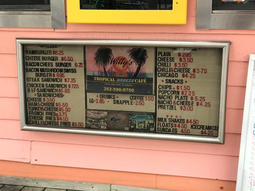 Willys Tropical Breeze Cafe | restaurant | 10800 Pine Island Dr, Spring Hill, FL 34607, USA | 3525960700 OR +1 352-596-0700