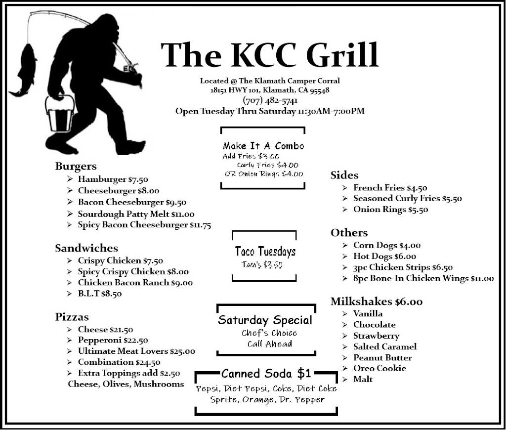 The KCC Grill | restaurant | 18151 US-101, Klamath, CA 95548, USA | 7074825741 OR +1 707-482-5741