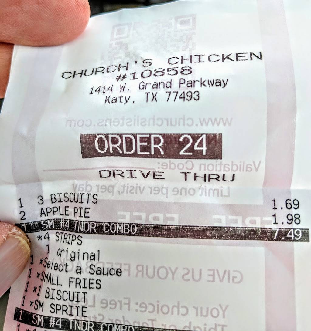 Churchs Chicken | restaurant | 1410 W Grand Pkwy N, Katy, TX 77449, USA | 2815747251 OR +1 281-574-7251