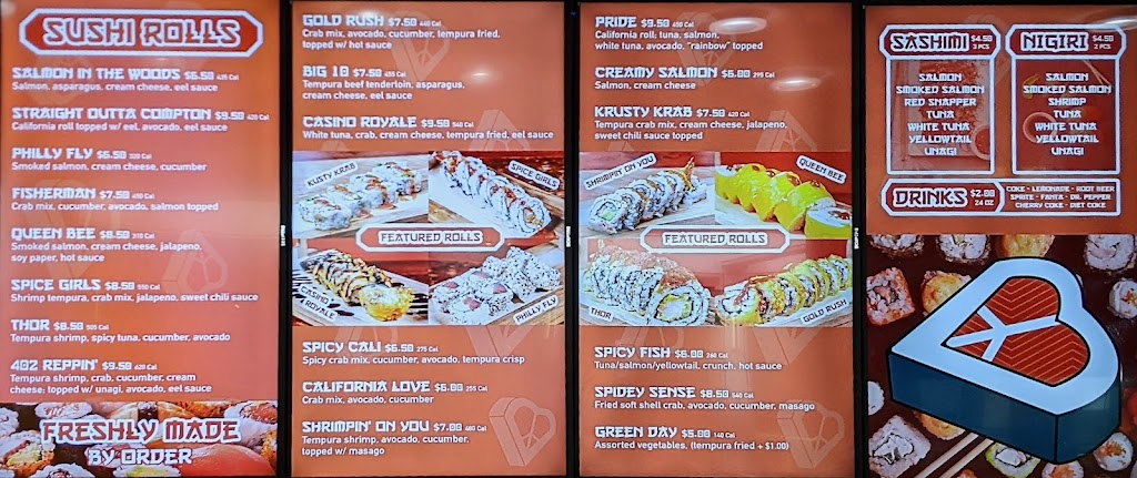 Peace Love & Sushi | meal takeaway | 6100 O St Gateway Mall - Food Court, Lincoln, NE 68505, USA | 4804528451 OR +1 480-452-8451
