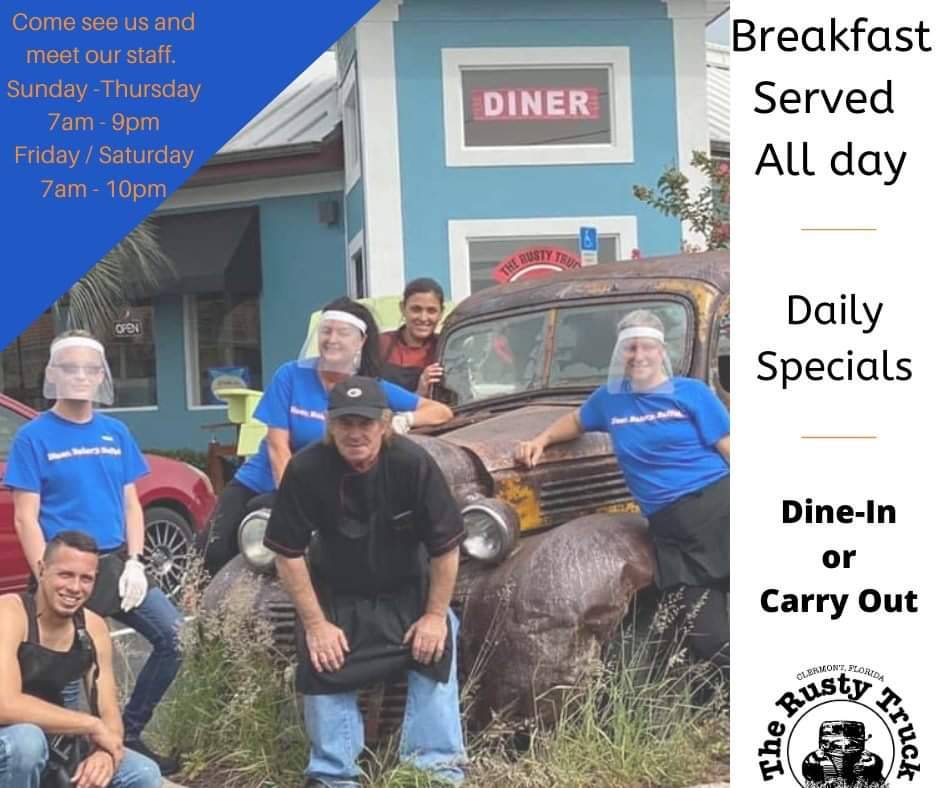 The Rusty Truck Diner | restaurant | 1800 S Hwy 27, Clermont, FL 34711, USA | 3524323140 OR +1 352-432-3140