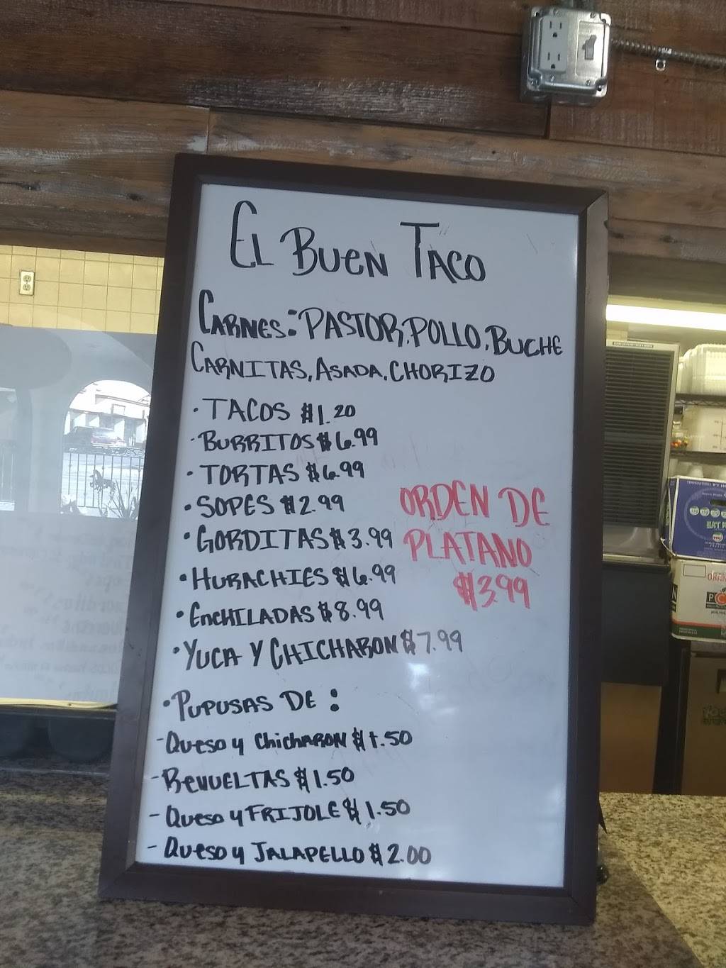 El Buen Taco | restaurant | 1009 W Ave I, Lancaster, CA 93534, USA | 6619400200 OR +1 661-940-0200