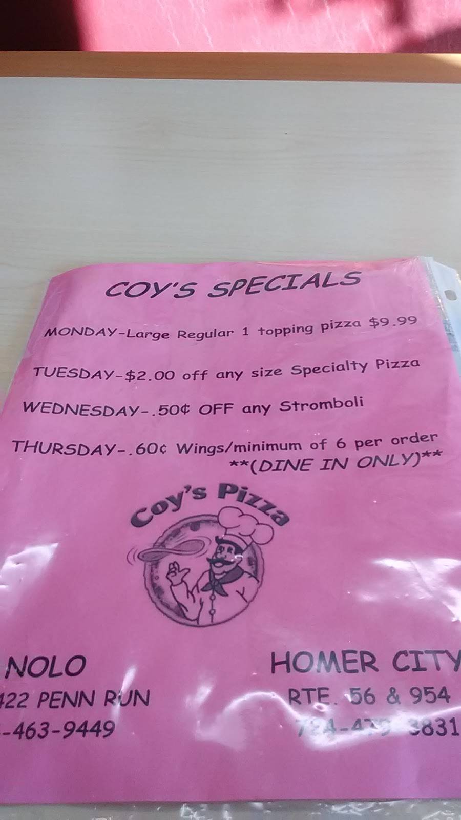 Coys Store & Pizza Shop | restaurant | 11919 US-422, Penn Run, PA 15765, USA | 7244639449 OR +1 724-463-9449