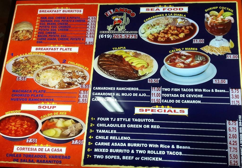 El Amigo Mexican and Seafood | restaurant | 5221 University Ave, San Diego, CA 92105, USA | 6192655275 OR +1 619-265-5275