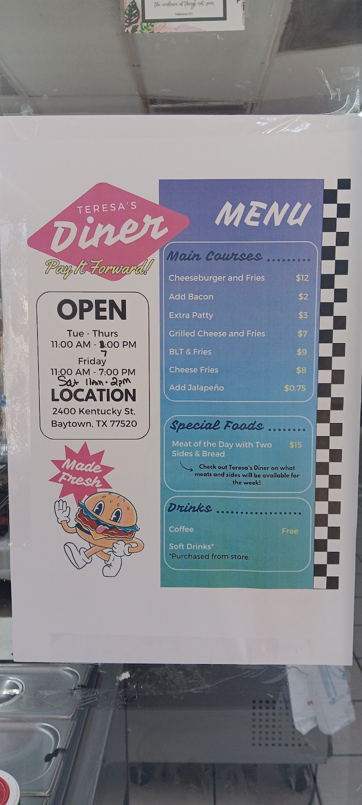 Teresas Diner | restaurant | 2400 Kentucky St, Baytown, TX 77520, USA | 2812124699 OR +1 281-212-4699
