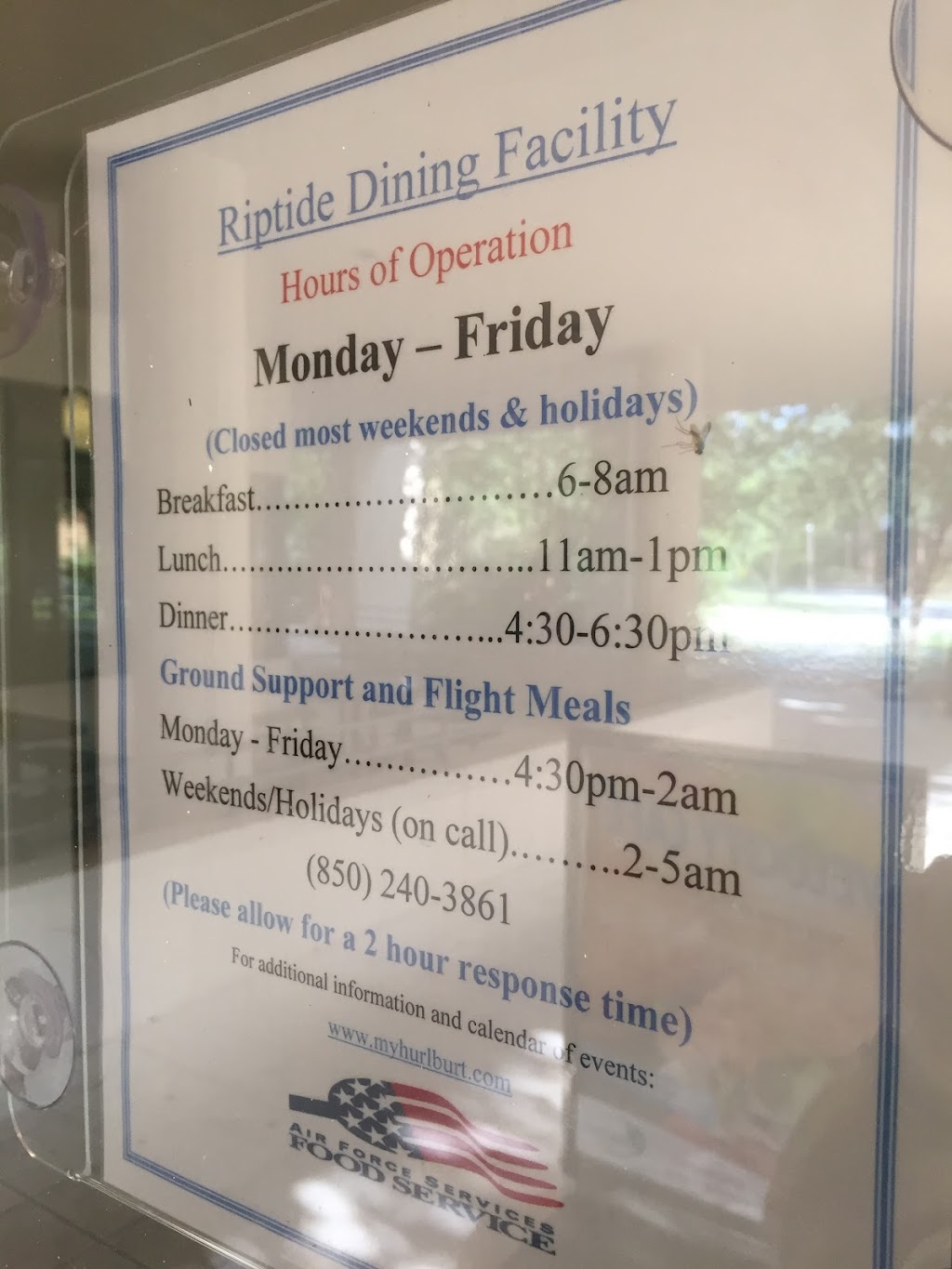 Riptide Dining Facility | restaurant | 113 Lielmanis Ave, Hurlburt Field, FL 32544, USA | 8508815127 OR +1 850-881-5127