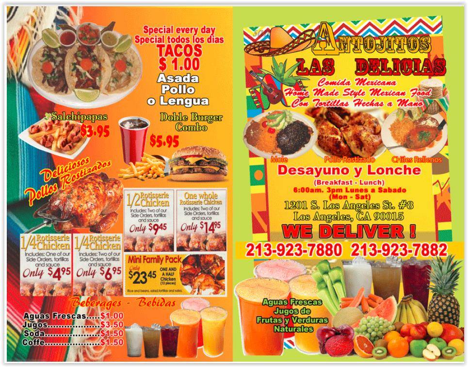 Antojitos Las Delicias | restaurant | 1201 S Los Angeles St #8, Los Angeles, CA 90015, USA | 2139237880 OR +1 213-923-7880