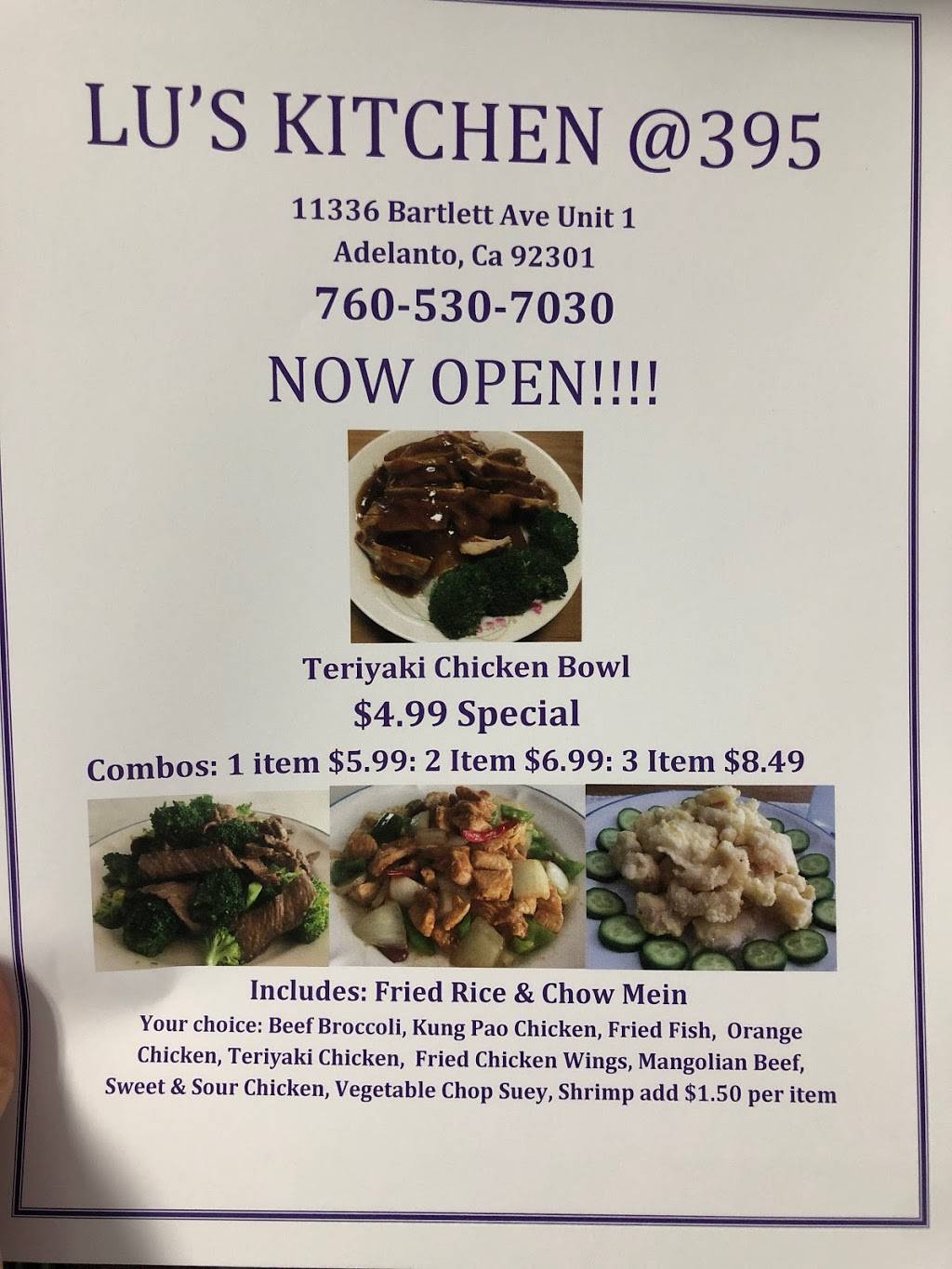 LUS KITCHEN @395 | restaurant | 11336 Bartlett Ave#1, Adelanto, CA 92301, USA | 7605307030 OR +1 760-530-7030