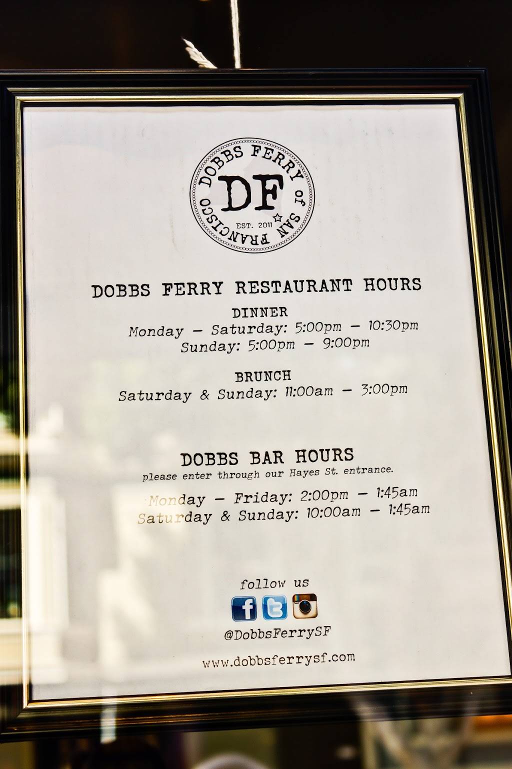 Dobbs Ferry | restaurant | 409 Gough St, San Francisco, CA 94102, USA | 4155517700 OR +1 415-551-7700