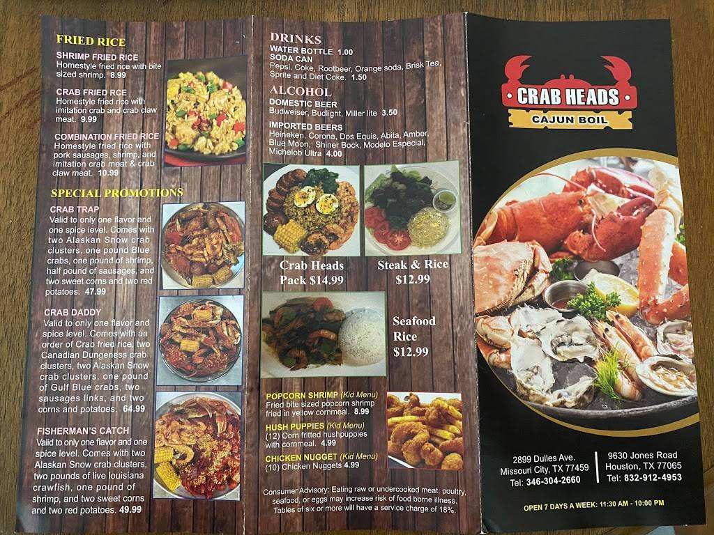 Crab Heads Cajun Boil | restaurant | 9630 Jones Rd, Houston, TX 77065, USA | 8329124953 OR +1 832-912-4953