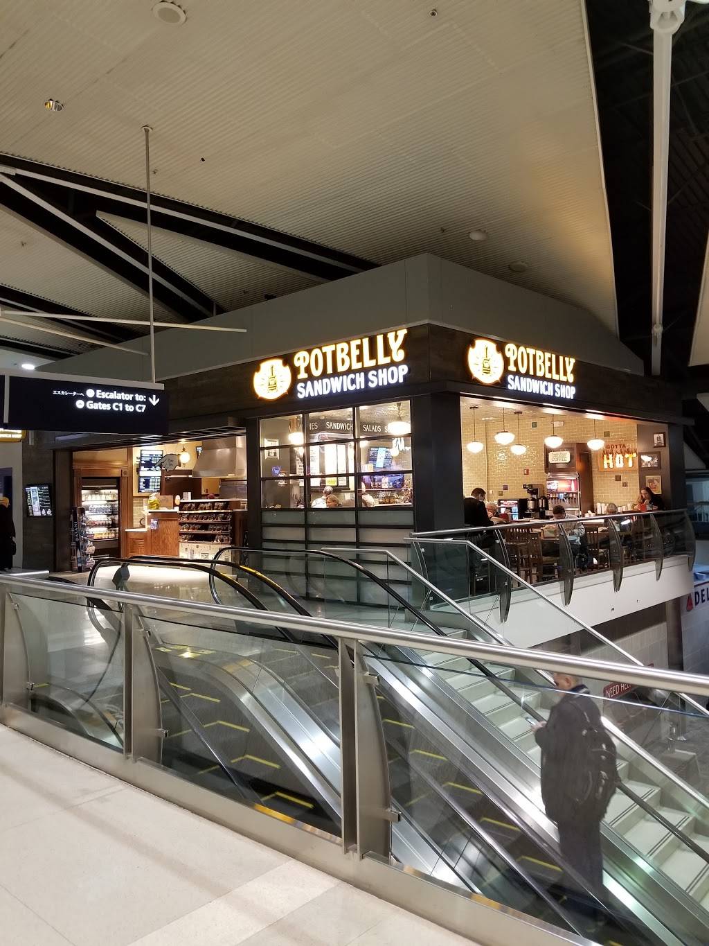 Potbelly Sandwich Shop | restaurant | Near Gate B2, McNamara Terminal, Worldgateway Pl, Detroit, MI 48242, USA | 7349413488 OR +1 734-941-3488