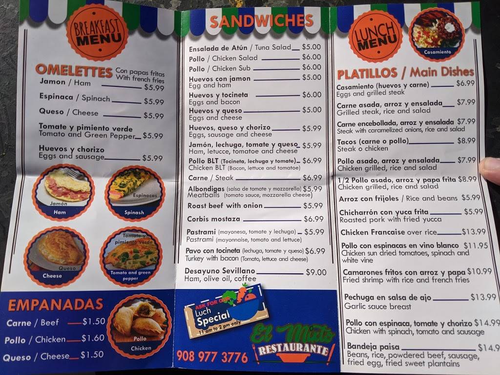 El Mixto Restaurant | restaurant | 7 W Grand St, Elizabeth, NJ 07201, USA | 9089773776 OR +1 908-977-3776