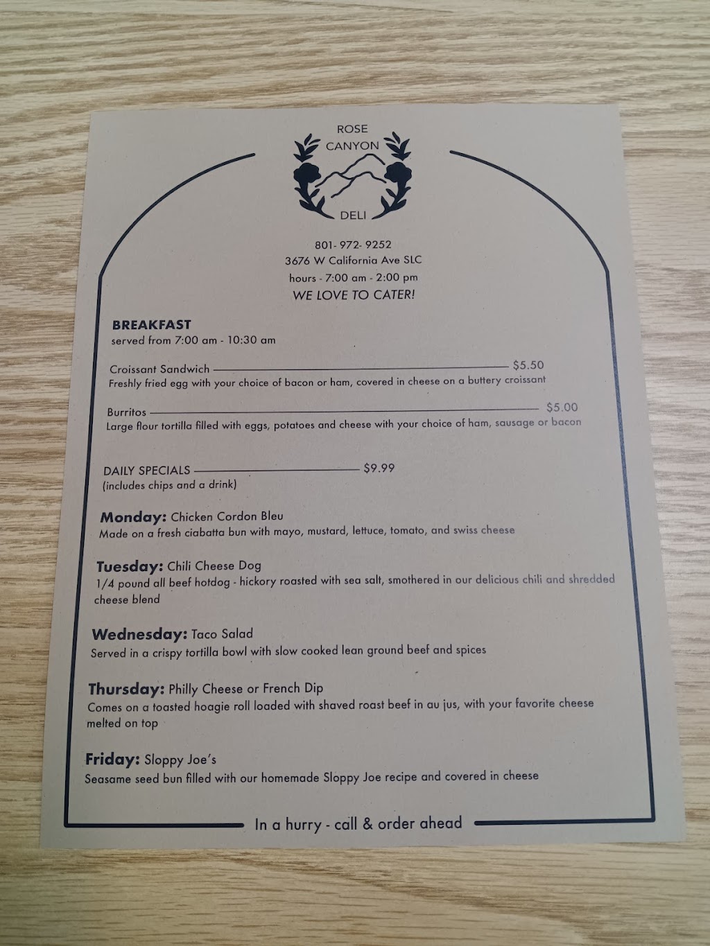Rose Canyon Deli | restaurant | 3676 California Ave A104, Salt Lake City, UT 84104, USA | 8019729252 OR +1 801-972-9252