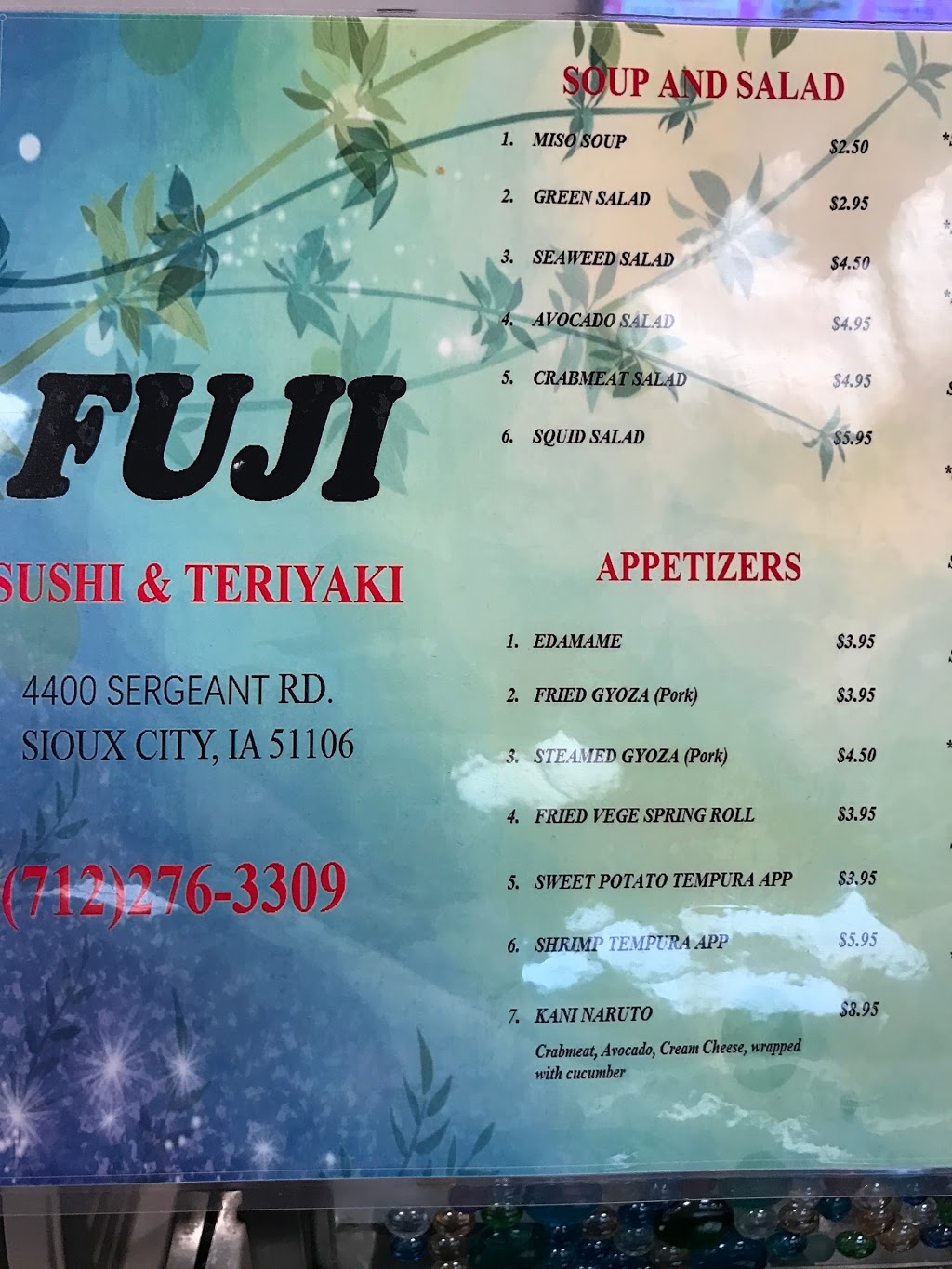 Fuji Sushi Teriyaki | restaurant | 4400 Sergeant Rd #222, Sioux City, IA 51106, USA | 7122763309 OR +1 712-276-3309