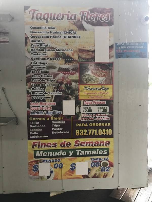 Taqueria Flores | restaurant | 3247 Frick Rd, Houston, TX 77086, USA | 8327710410 OR +1 832-771-0410