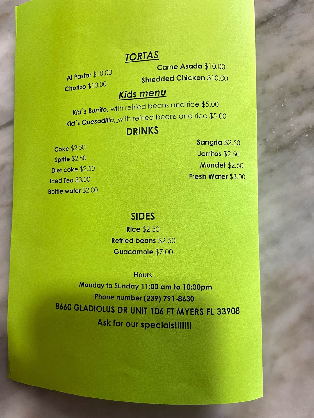 TRES AMIGOS TAQUERIA | restaurant | 8660 Gladiolus Dr Unit 106, Fort Myers, FL 33908, USA | 2397918630 OR +1 239-791-8630