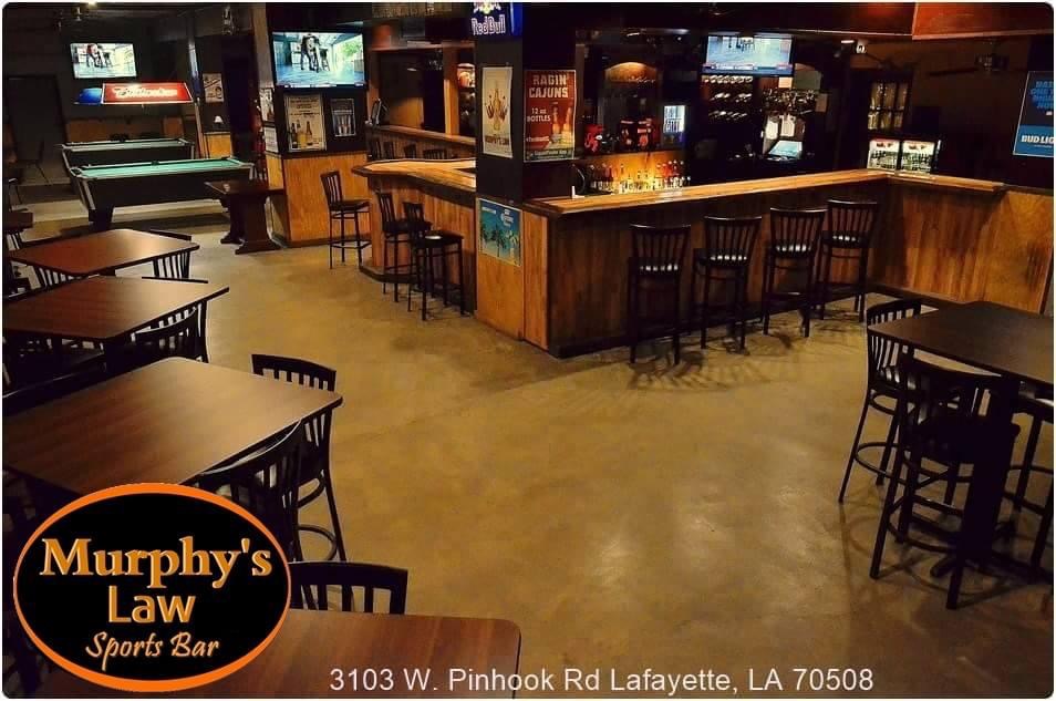 Murphys Law Sports & Cigar Bar | night club | 3103 W Pinhook Rd, Lafayette, LA 70508, USA | 3372359236 OR +1 337-235-9236