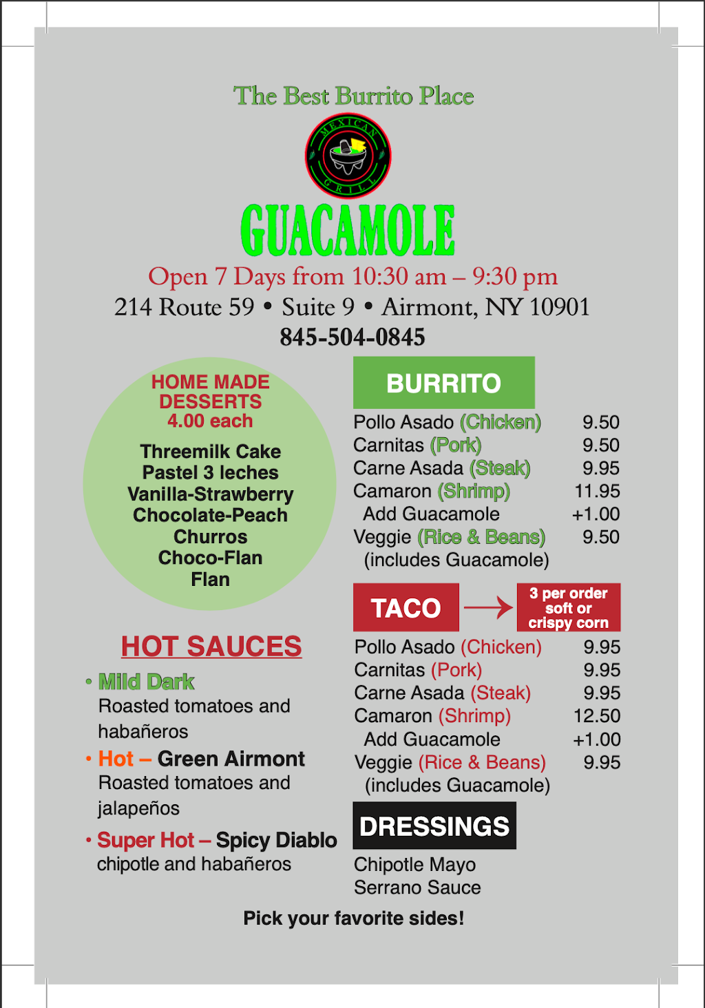 Guacamole Mexican Grill | restaurant | 214 NY-59, Suffern, NY 10901, USA | 8455040845 OR +1 845-504-0845