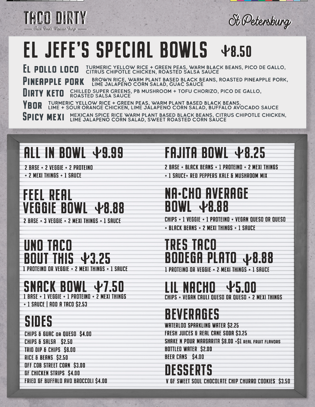 Taco Dirty | restaurant | 4447 4th St N, St. Petersburg, FL 33703, USA | 7273252973 OR +1 727-325-2973