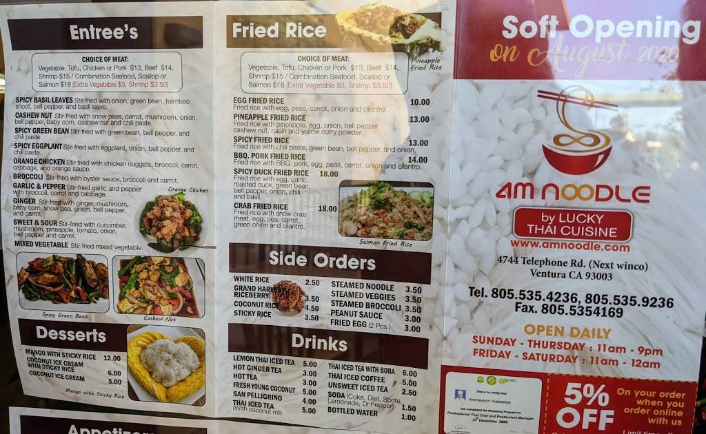 Am Noodle | restaurant | 4744 Telephone Rd, Ventura, CA 93003, USA | 8055354236 OR +1 805-535-4236