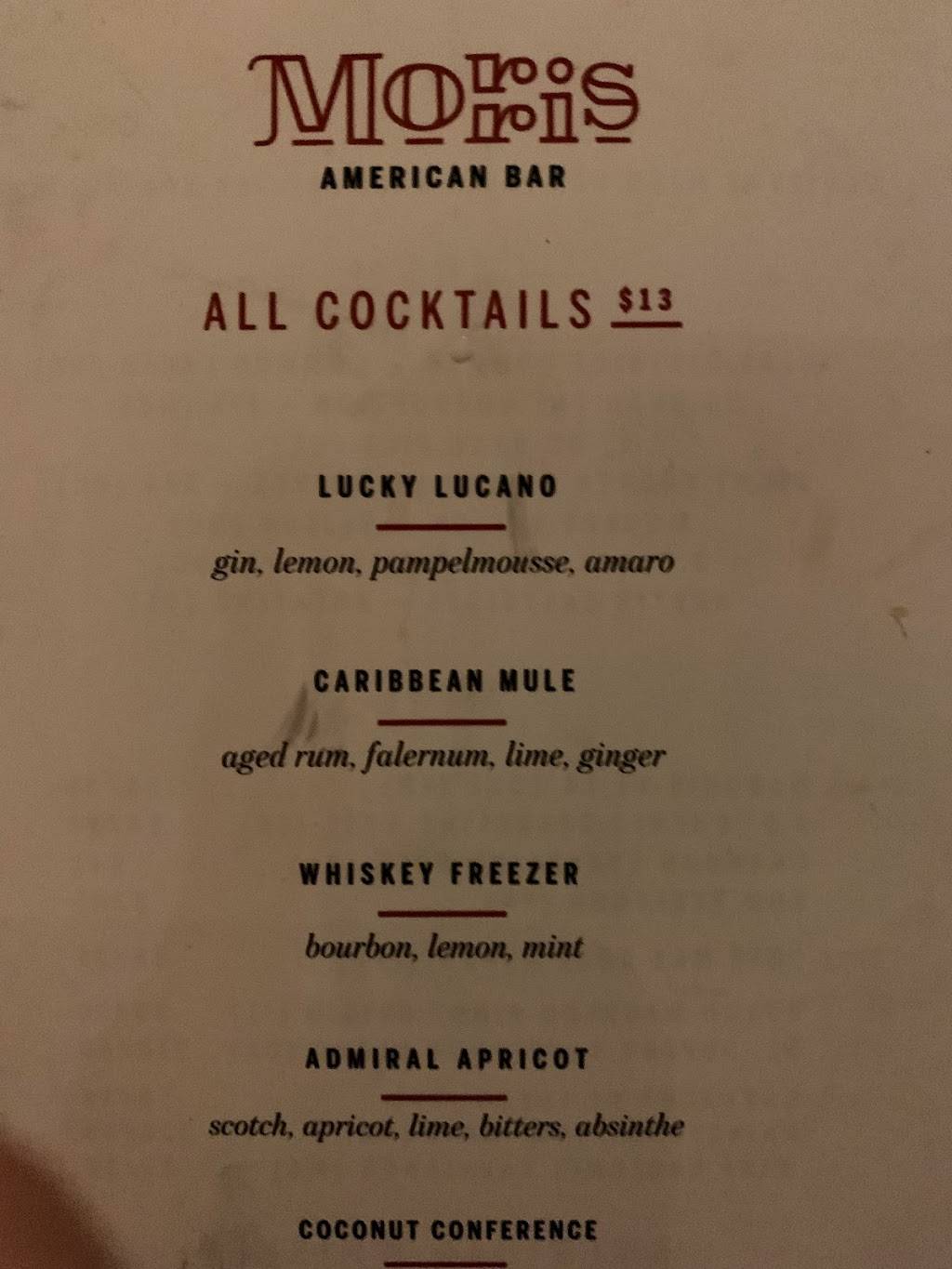 Morris American Bar | restaurant | 1020 7th St NW, Washington, DC 20001, USA | 8333667747 OR +1 833-366-7747